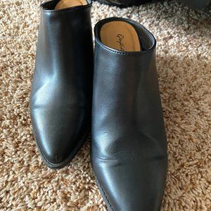 Black Backless Heel Boots